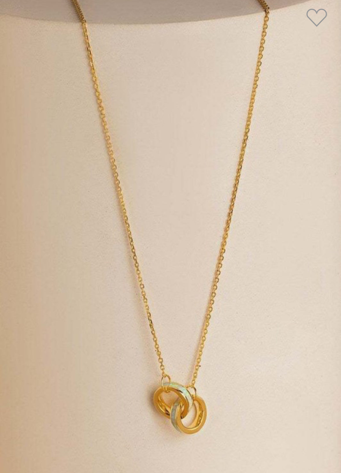 Gold iridescent entwined circle necklace stainless steel