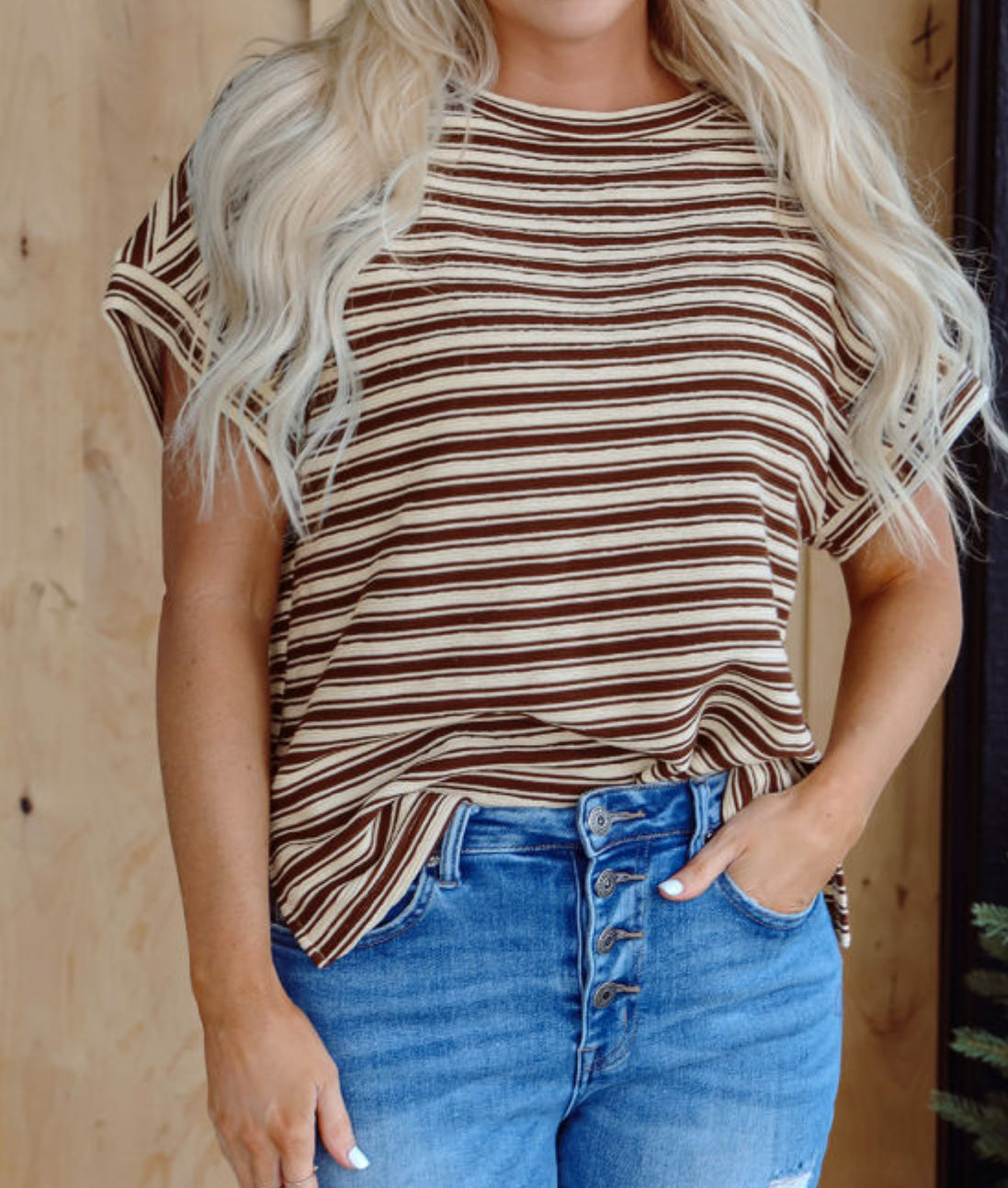 Brown/cream stripe cap slow