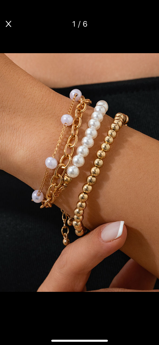 Pearl bracelet set-4