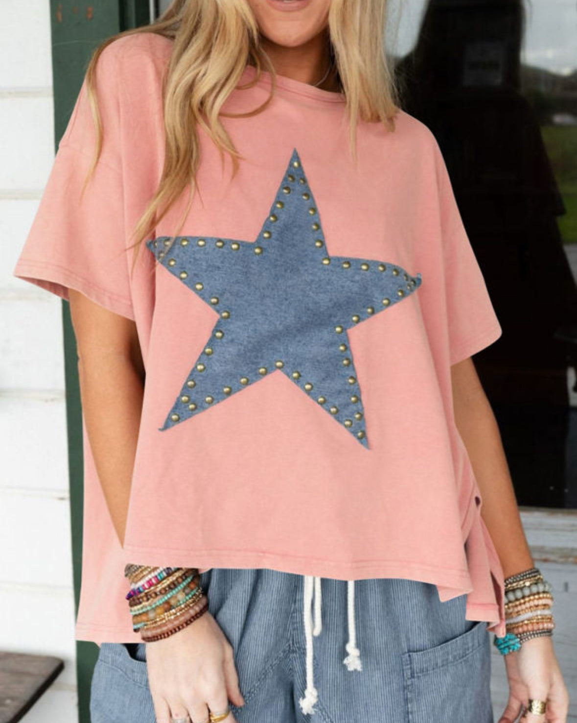 Blush with denim Star