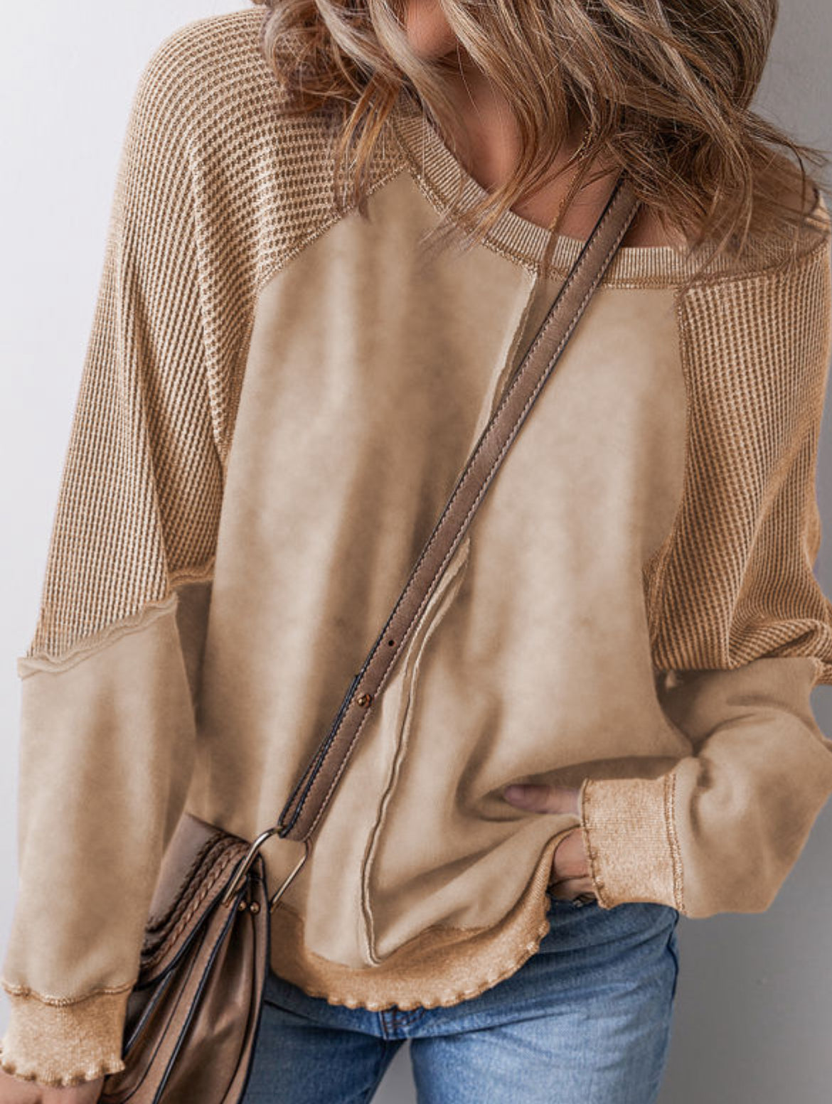 Khaki mineral wash sweatshirt