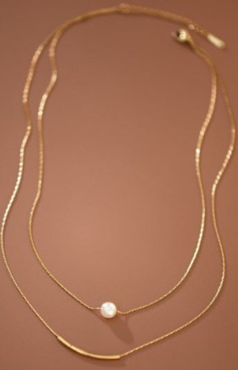 2 strand rhinestone pendant stainless steel necklace