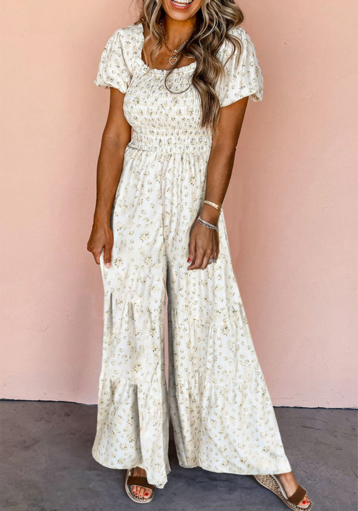 White yellow floral jumper