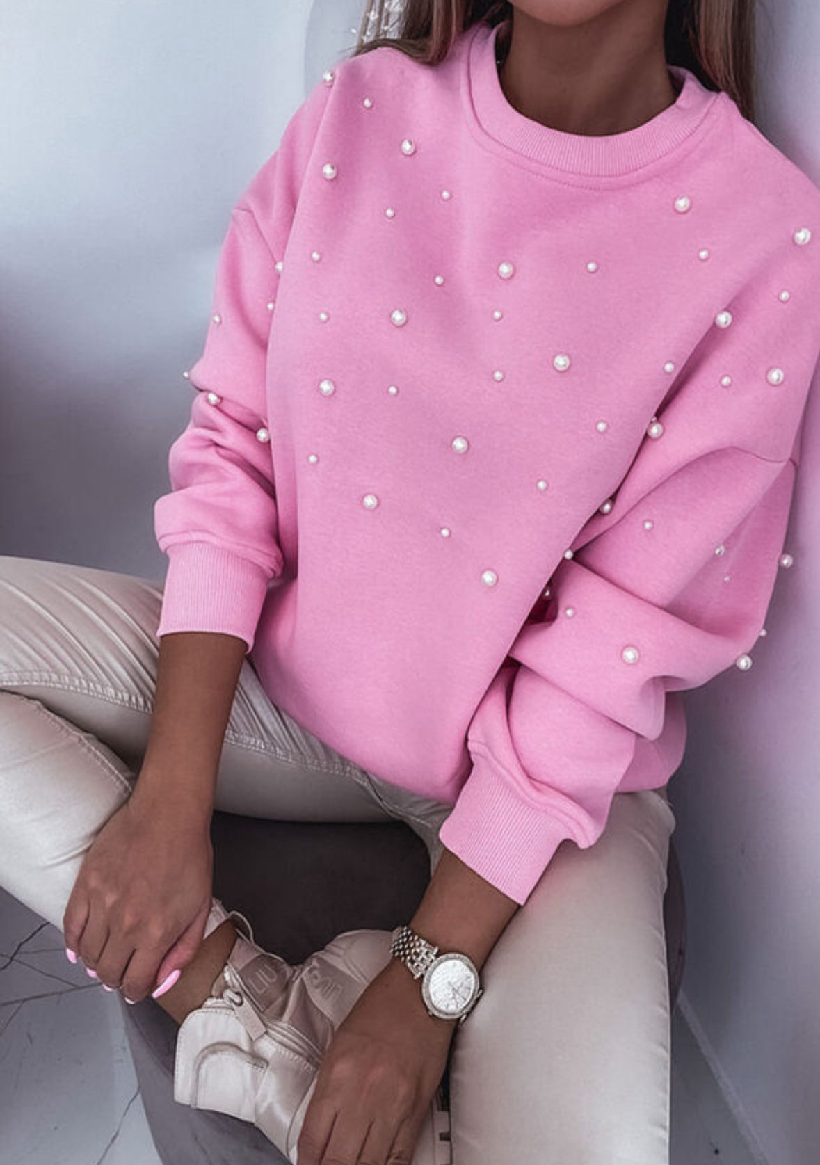Pink pearl sweatshirt