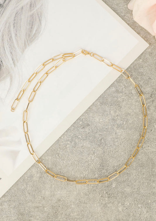 Gold paperclip necklace