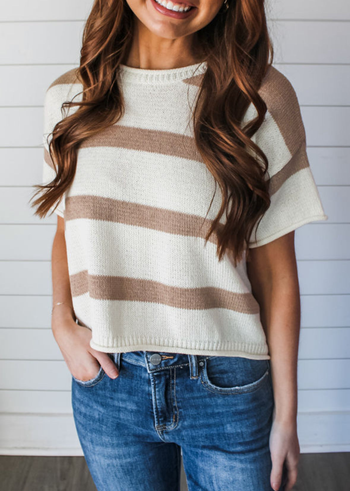 Mocha striped sweater