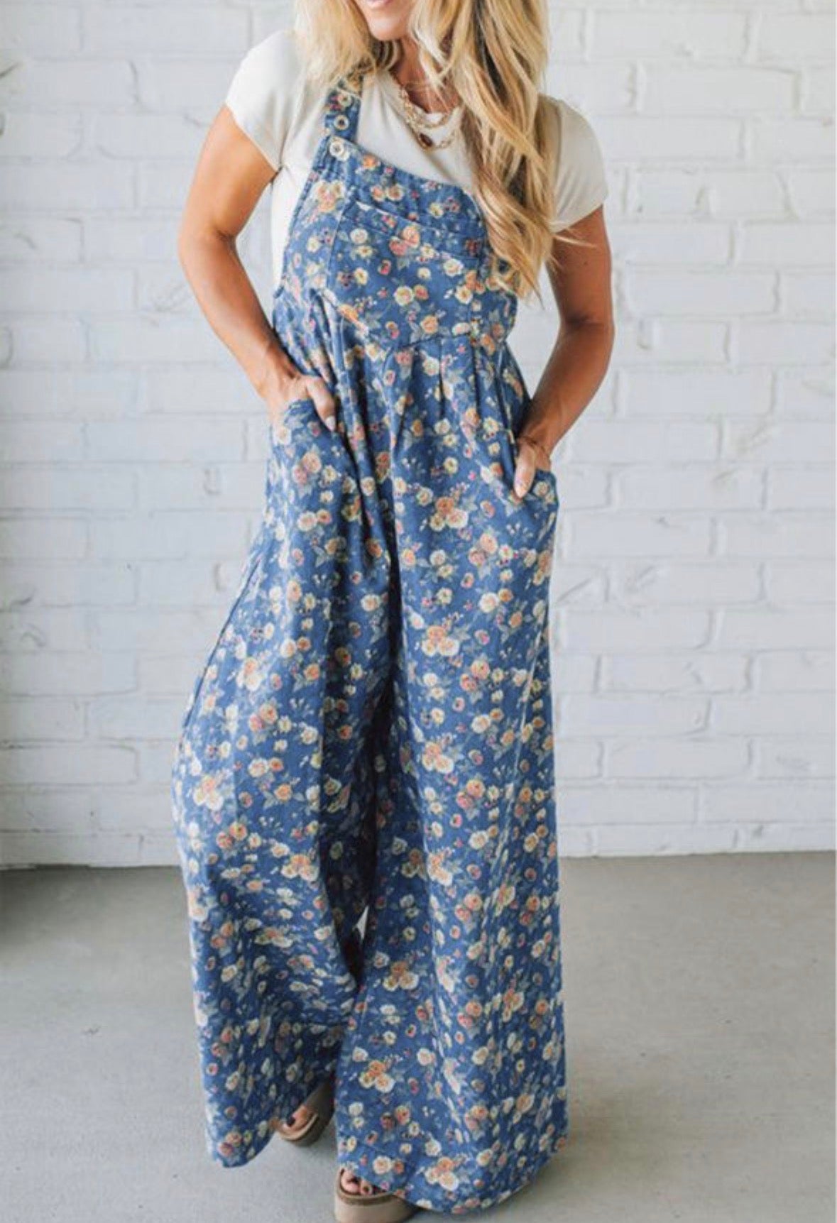 Floral overalls