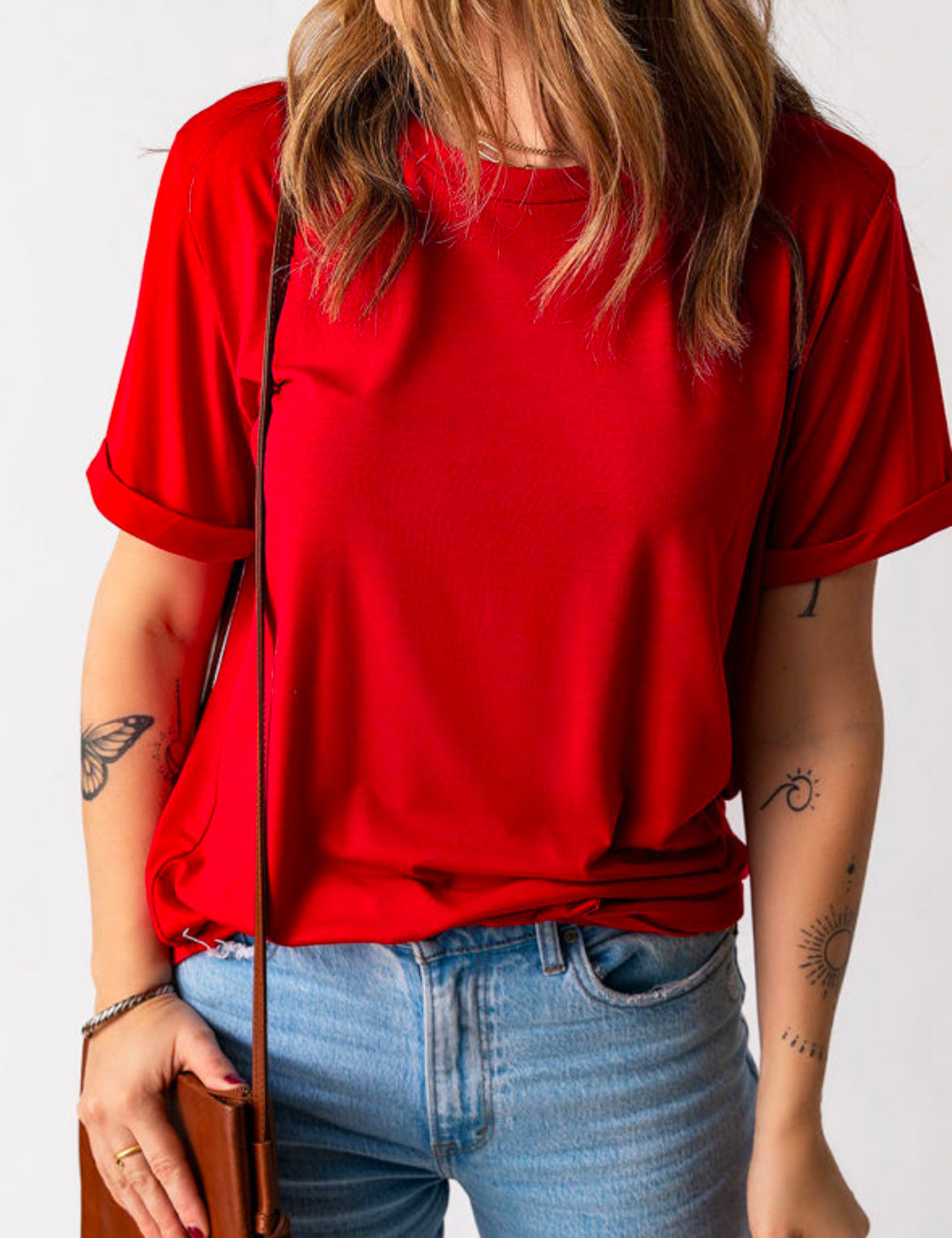 Solid red tee-chiefs tee
