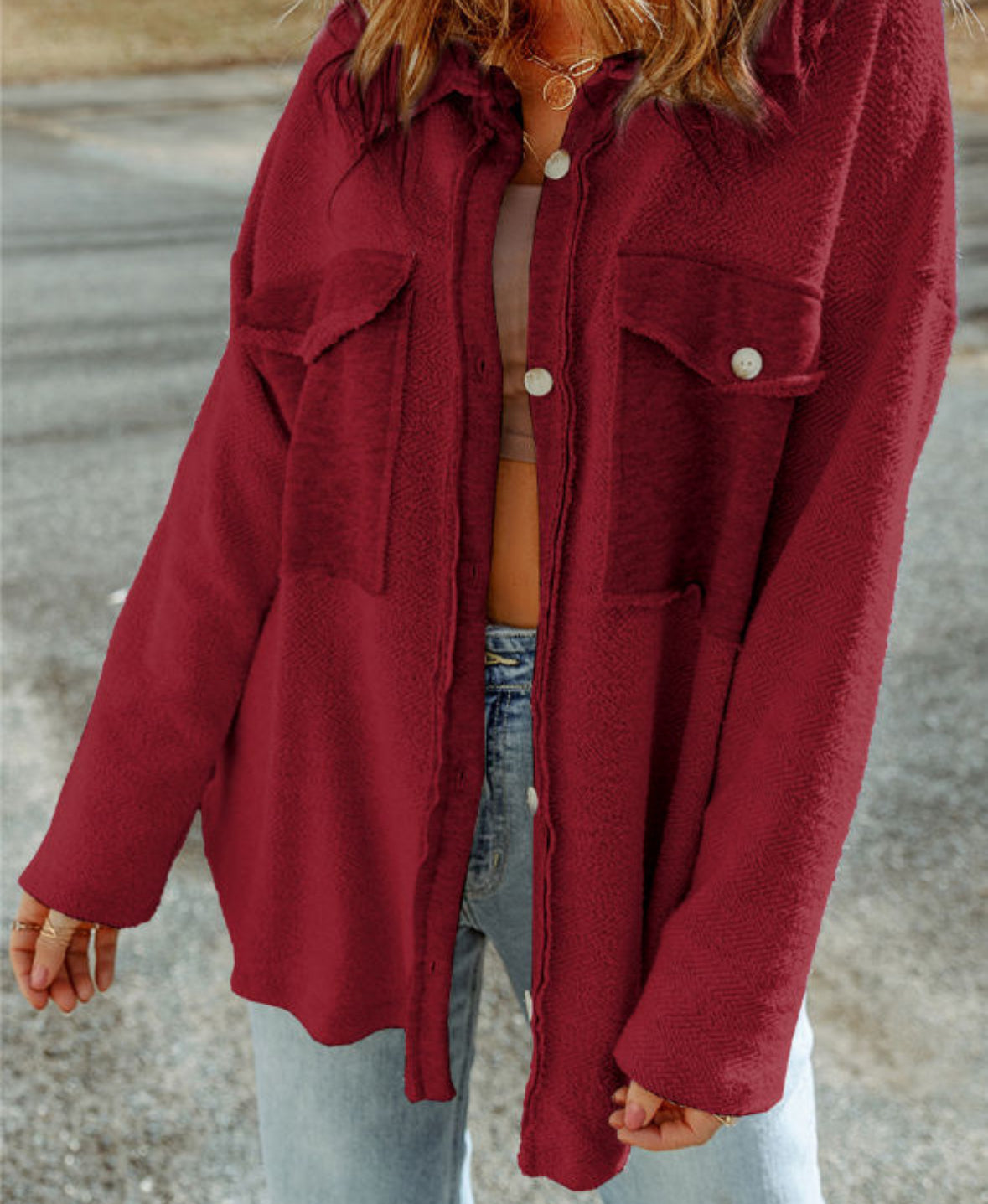 Textured wine shacket