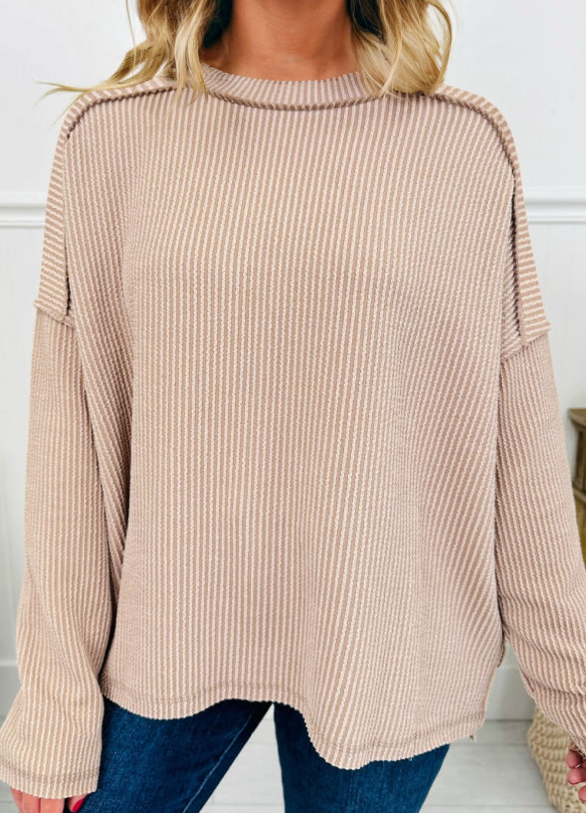 Ivory textured long sleeve