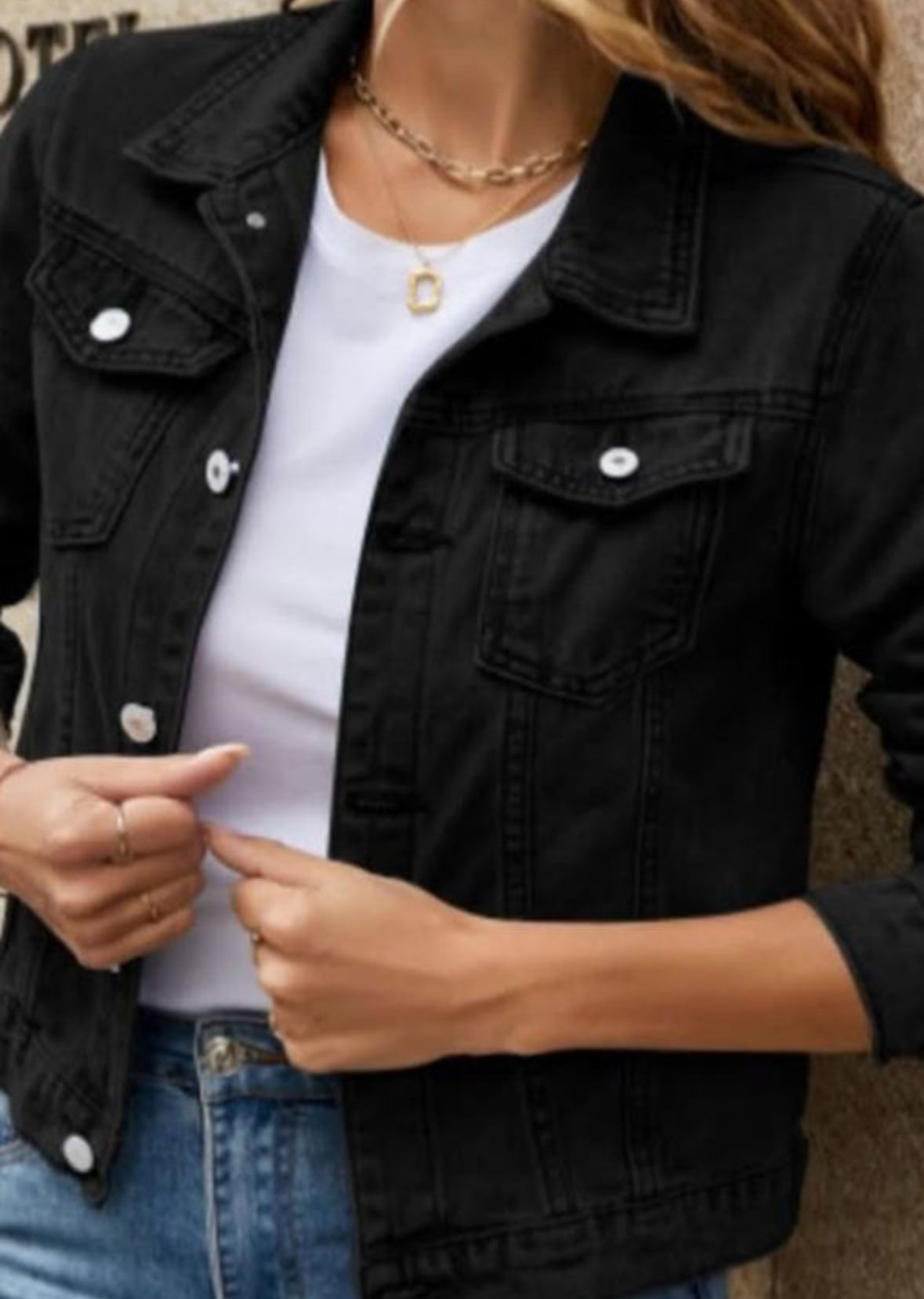 black denim jacket