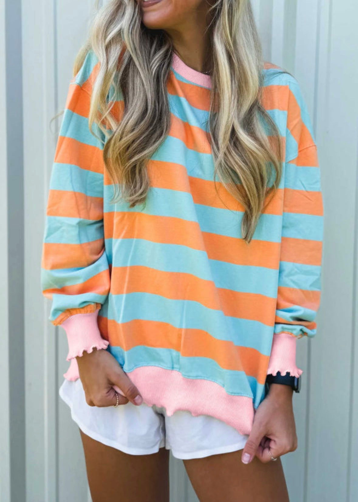 Orange/teal stripe
