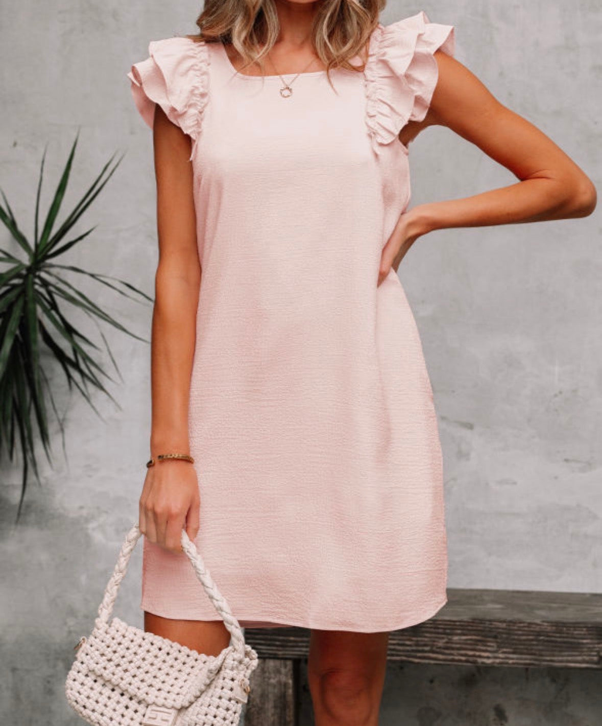 Pink bow back dress