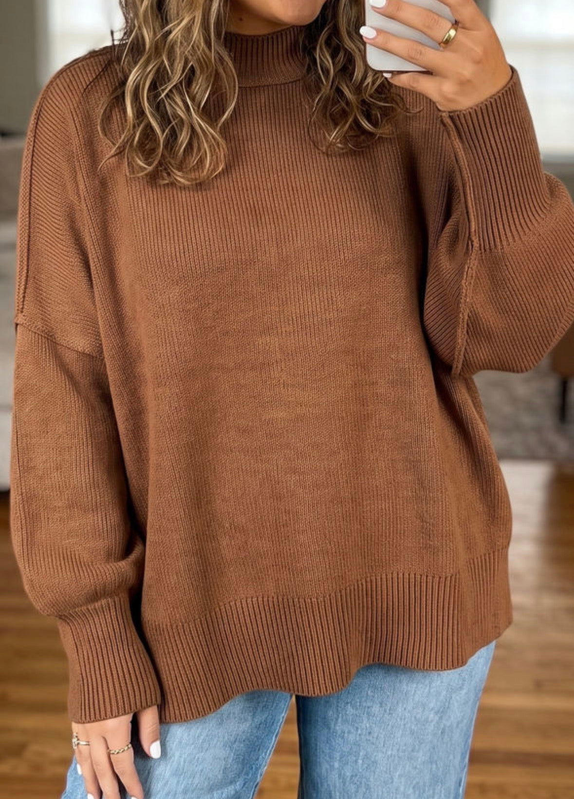 Brown long sleeve-luxurious fabric