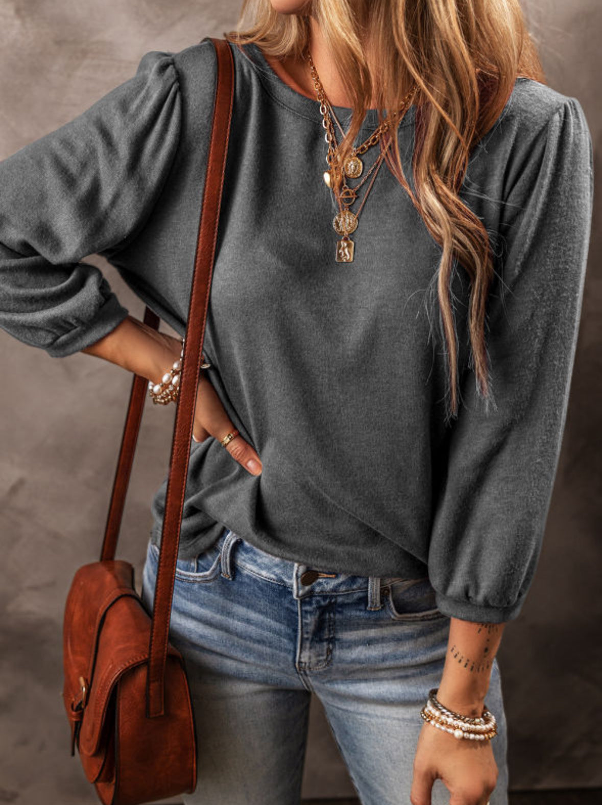 Gray 3/4 sleeve