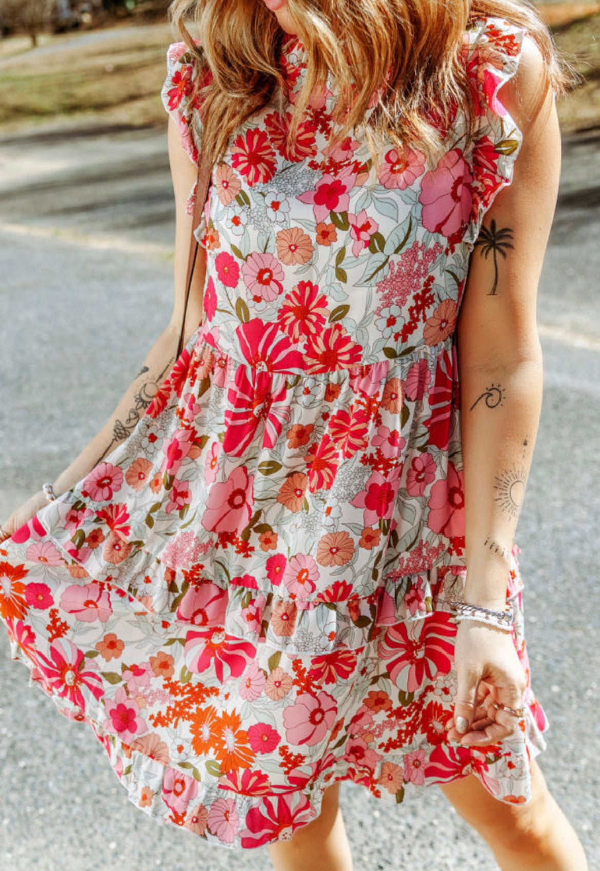 Tiered floral dress