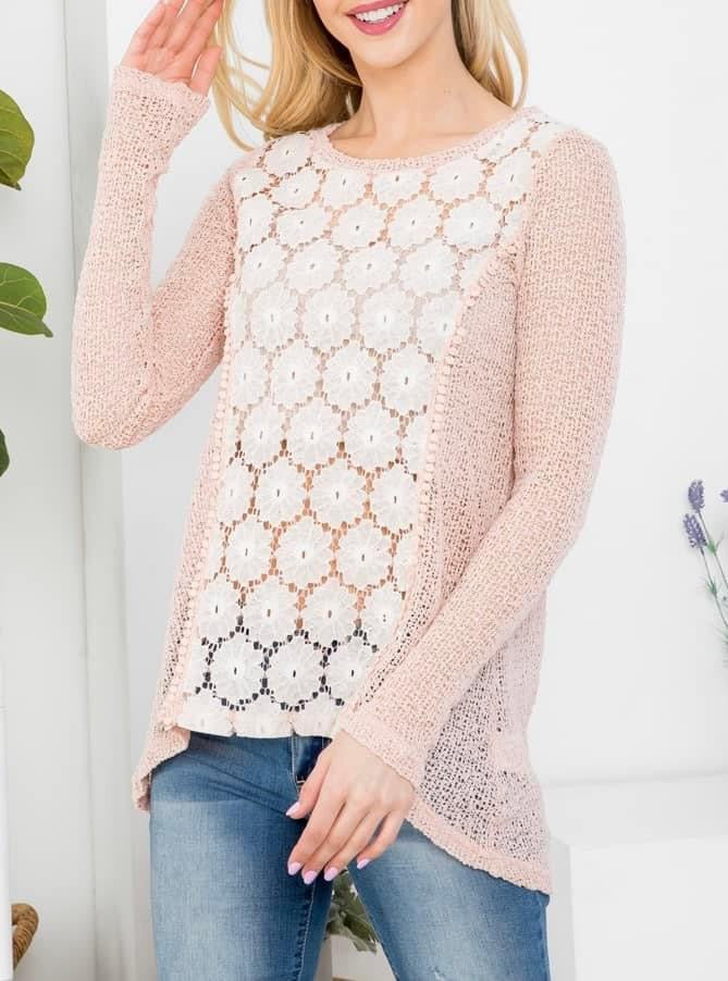 peach lace top