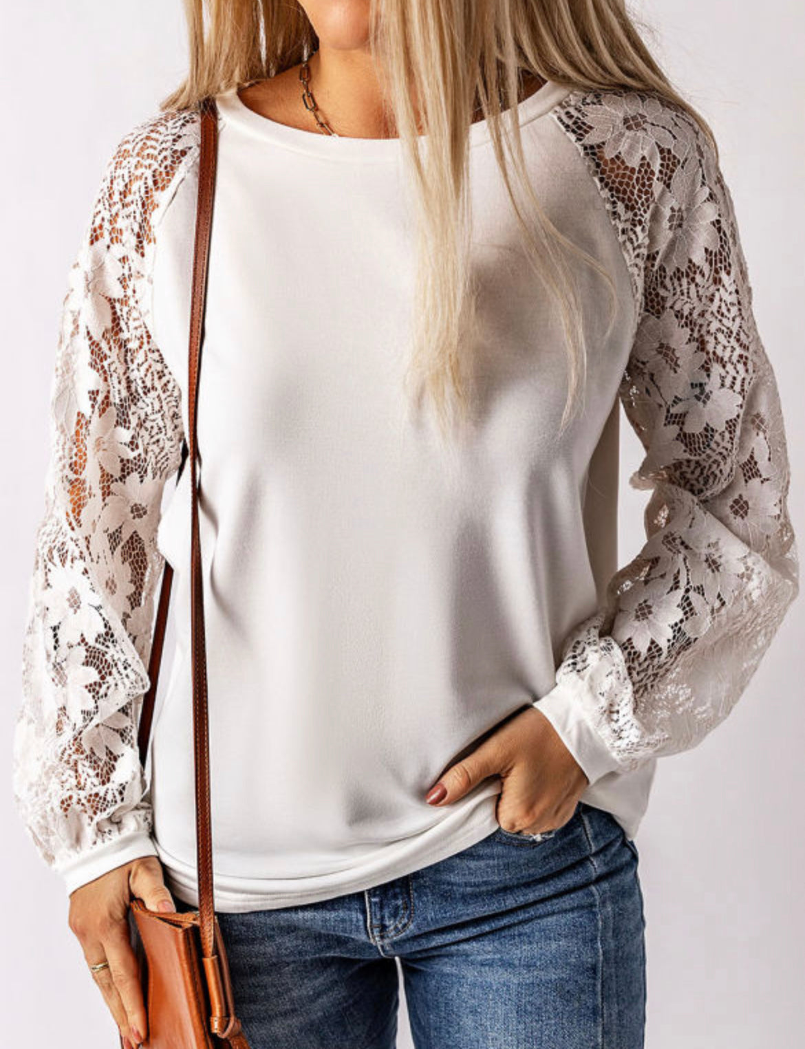 White lace long sleeve