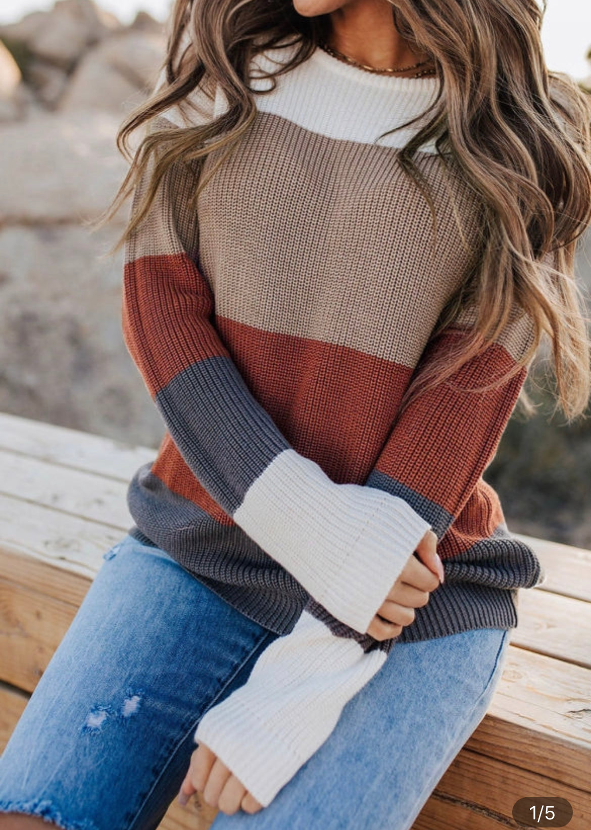 Color block sweater